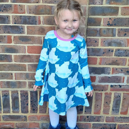 Winter Animals - Warmer Fabric - T-shirt Dress