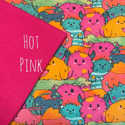 Little Monsters - Hot Pink - Long Zip Up Snug-Alls