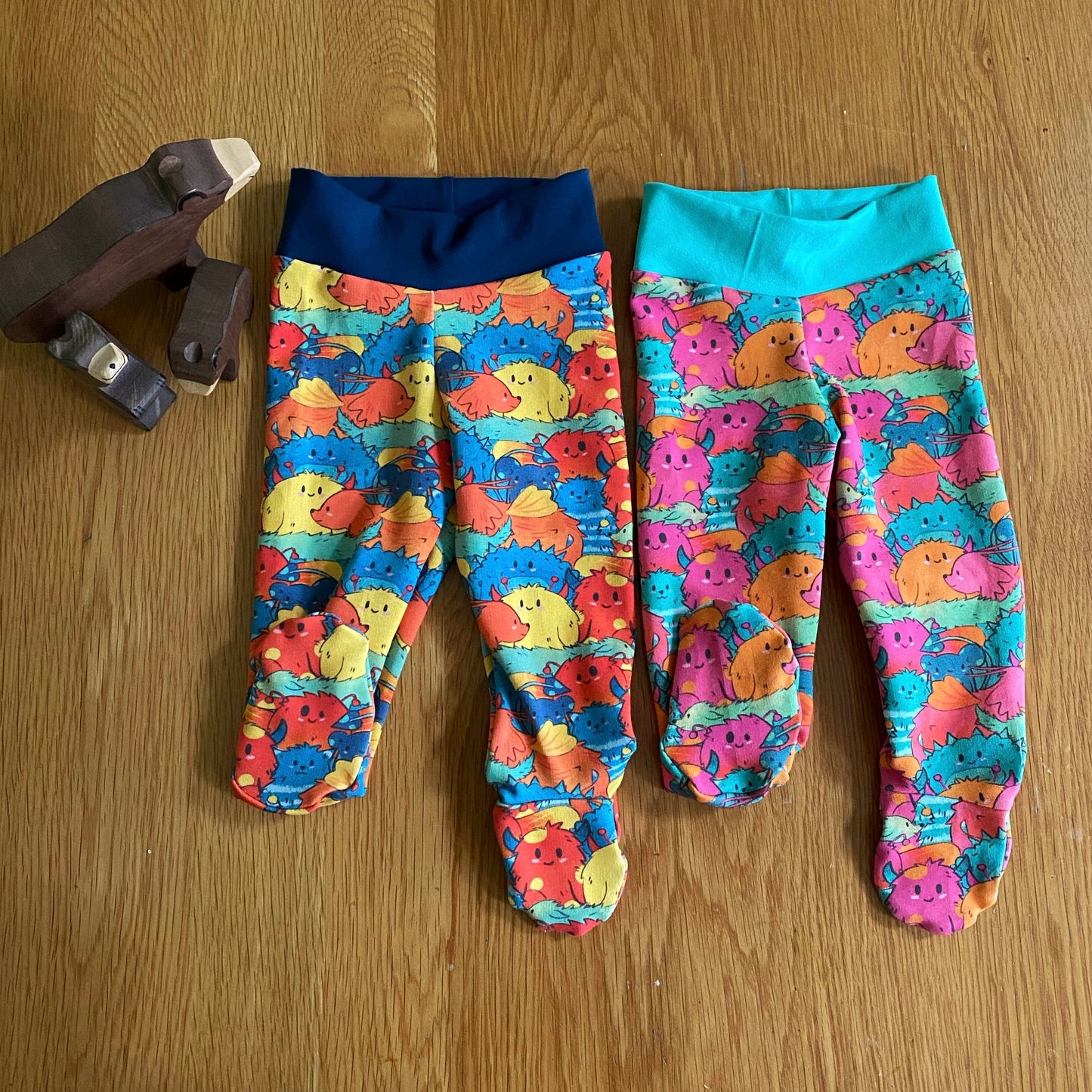 Little Monsters - Red - Footed Leggings