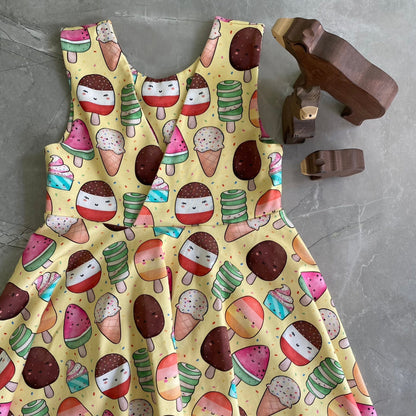 Ice Creams - Lemon - V Back Dress