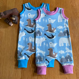 Artic Animal Pull up Romper - Ready to Post
